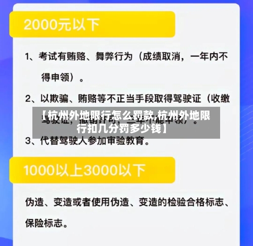 【杭州外地限行怎么罚款,杭州外地限行扣几分罚多少钱】-第2张图片
