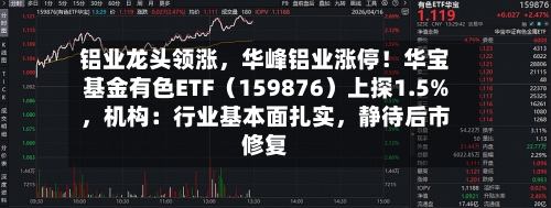 铝业龙头领涨，华峰铝业涨停！华宝基金有色ETF（159876）上探1.5%，机构：行业基本面扎实	，静待后市修复-第2张图片