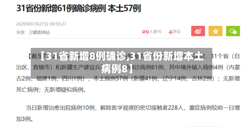 【31省新增8例确诊,31省份新增本土病例8】-第2张图片