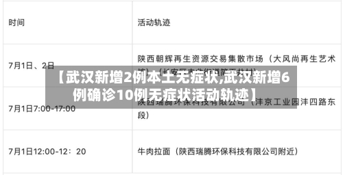 【武汉新增2例本土无症状,武汉新增6例确诊10例无症状活动轨迹】-第2张图片