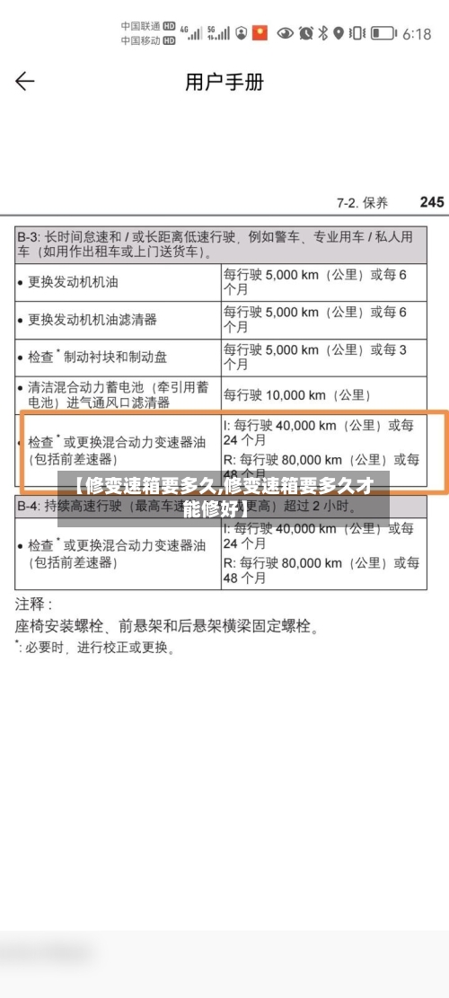 【修变速箱要多久,修变速箱要多久才能修好】-第3张图片