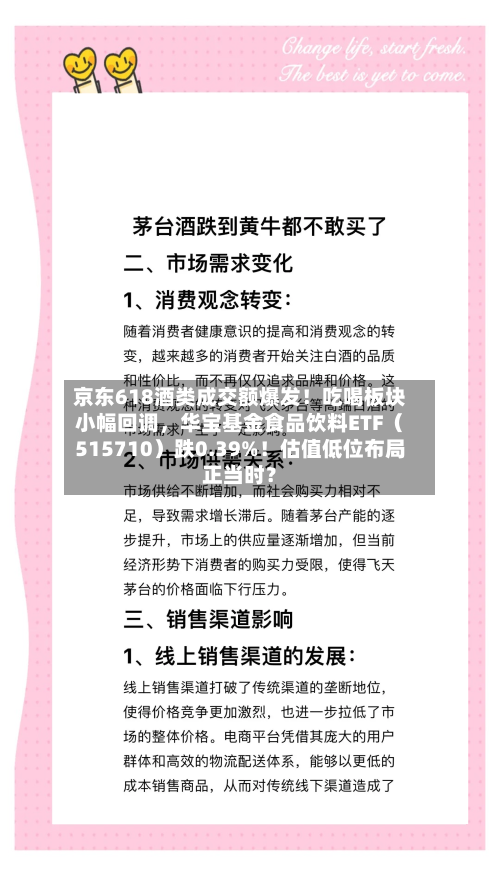 京东618酒类成交额爆发！吃喝板块小幅回调，华宝基金食品饮料ETF（515710）跌0.39%！估值低位布局正当时？-第2张图片