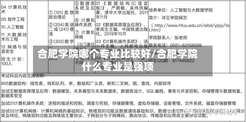 合肥学院哪个专业比较好/合肥学院什么专业是强项-第2张图片